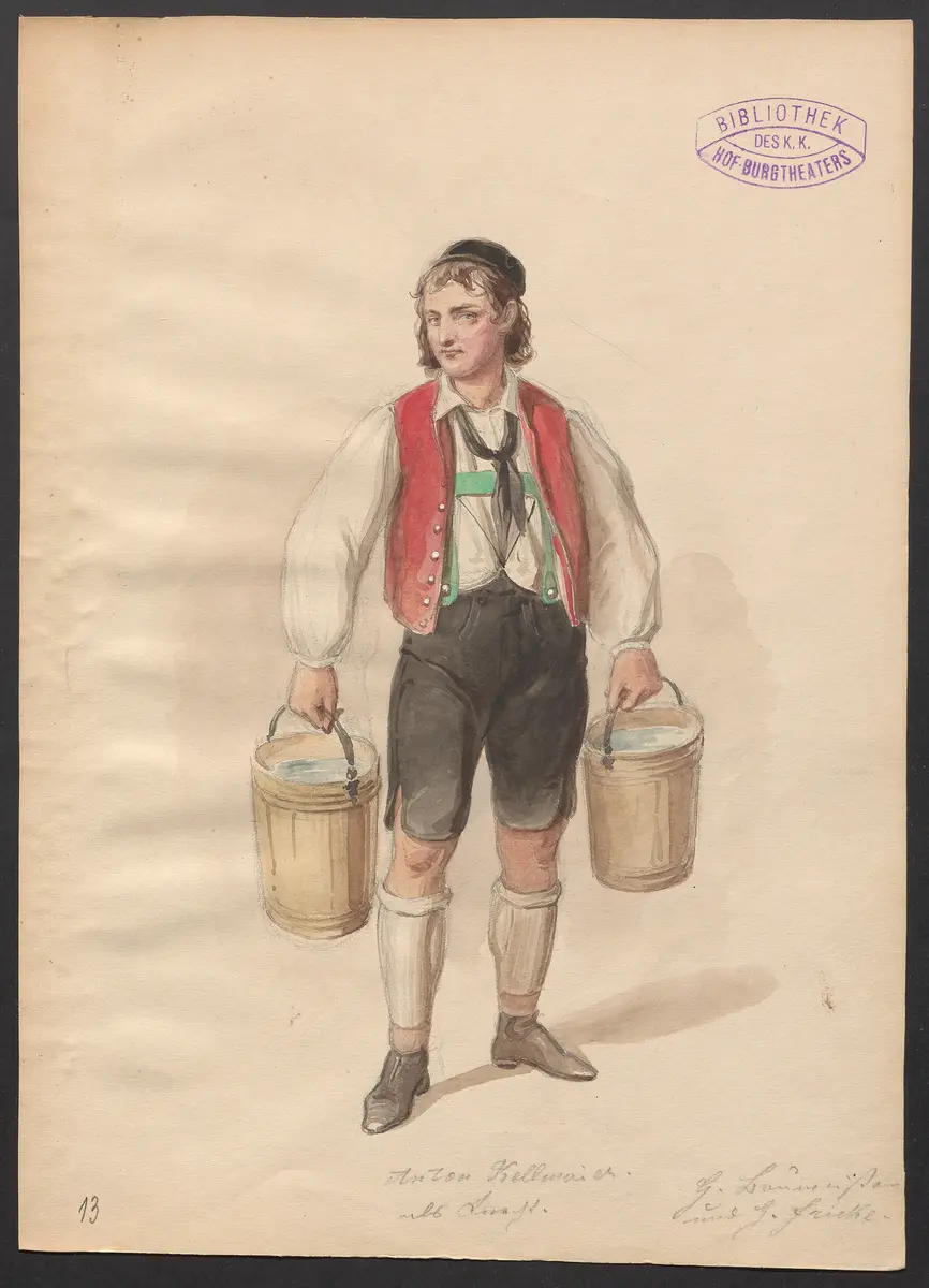 Der Goldbauer, Titel der Serie: Figurinen des k.k. Hof-Burgtheaters