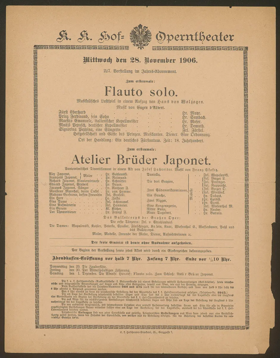 Flauto solo, Atelier Brüder Japonet
