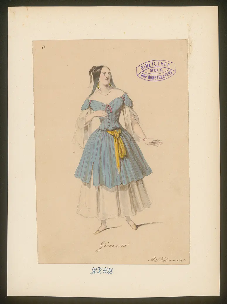 Ziani und seine Braut, Titel der Serie: Figurinen des k.k. Hof-Burgtheaters