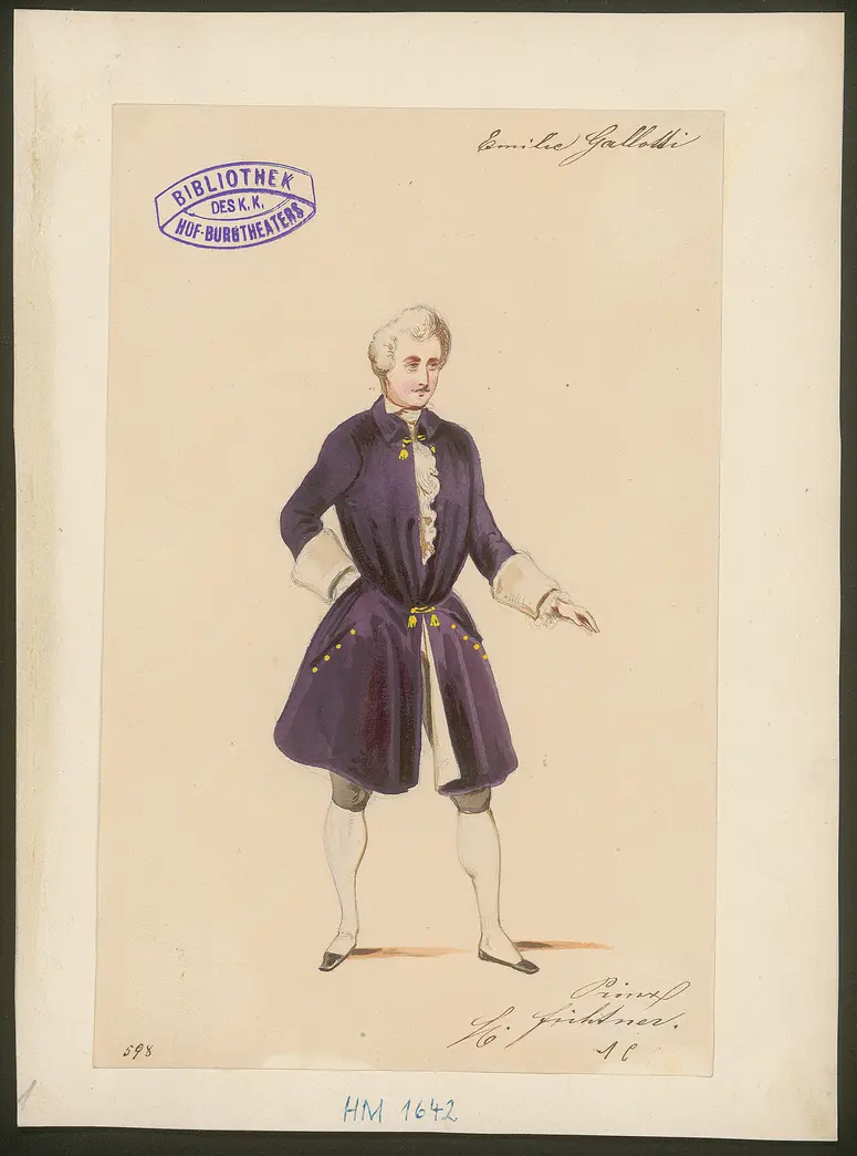 Emilia Galotti, Titel der Serie: Figurinen des k.k. Hof-Burgtheaters