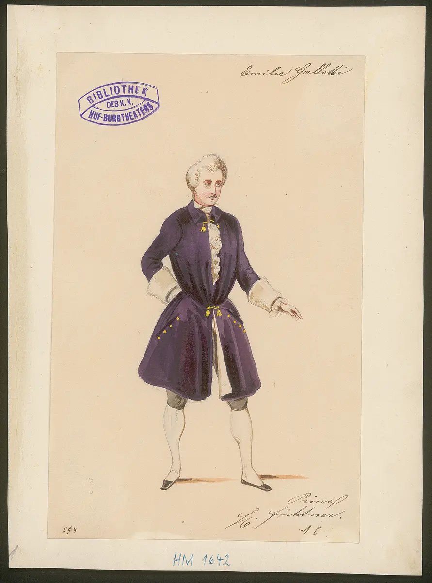 Emilia Galotti, Titel der Serie: Figurinen des k.k. Hof-Burgtheaters