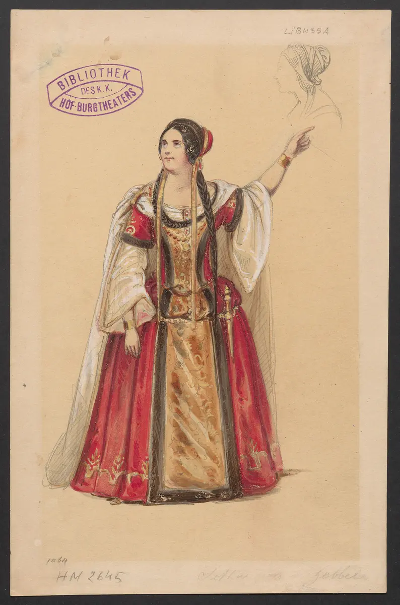 Libussa, Titel der Serie: Figurinen des k.k. Hof-Burgtheaters