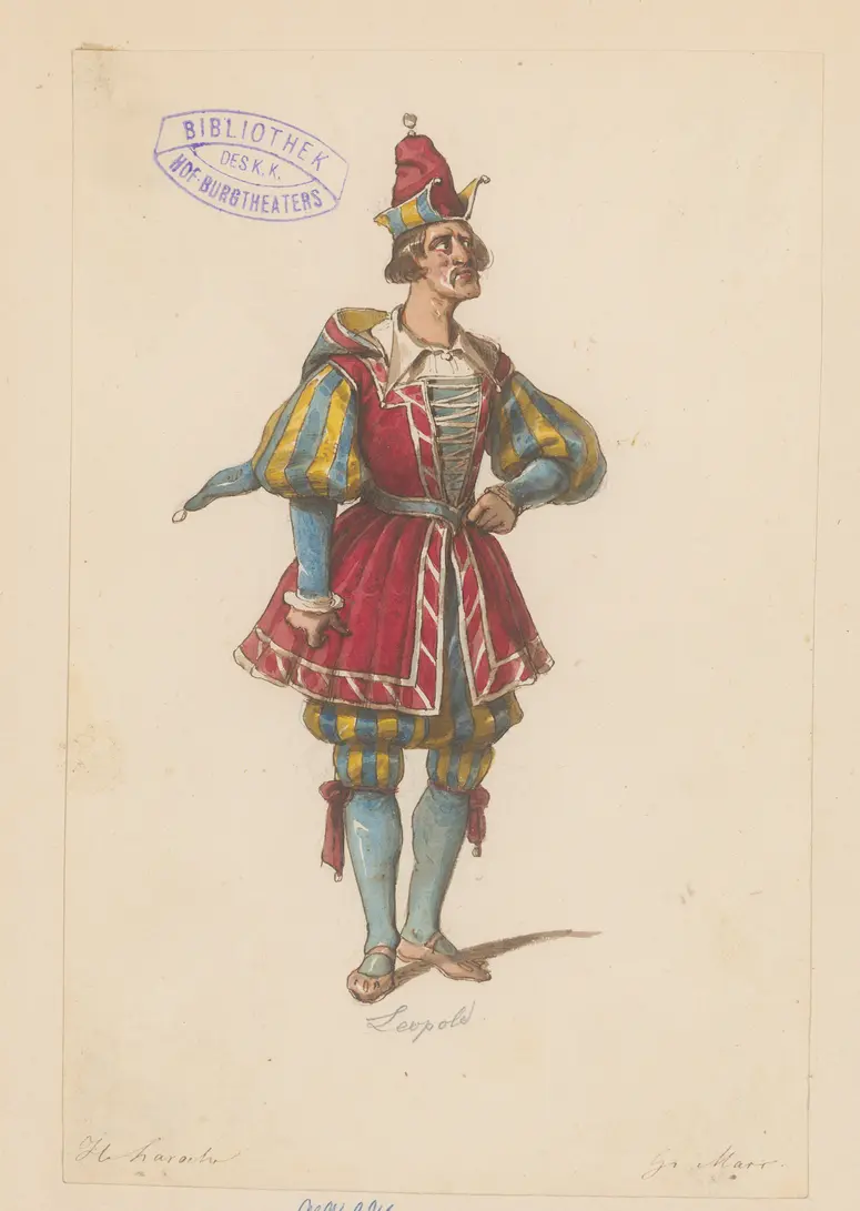 Die Geschwister von Nürnberg, Titel der Serie: Figurinen des k.k. Hof-Burgtheaters