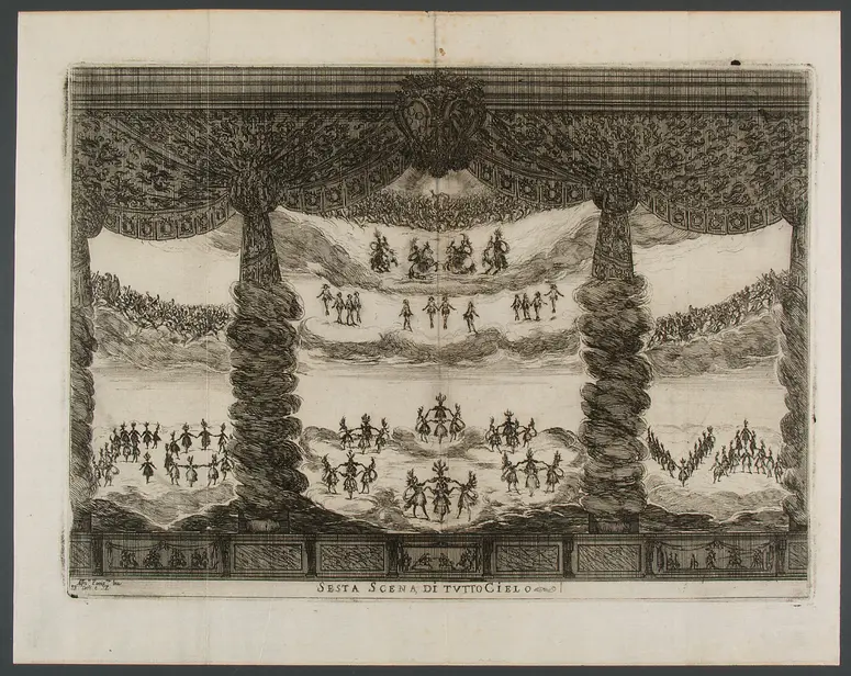 Le nozze degli dei, Titel in Vorlageform: Le nozze degli dei. Favola Dell Ab' Gio. Carlo Coppola Rappresentata in Musica in Firenze nelle reali nozze de serenis.mi Gran Duchi di Toschana Ferdinando II. e Vittoria Principessa d'Urbino
