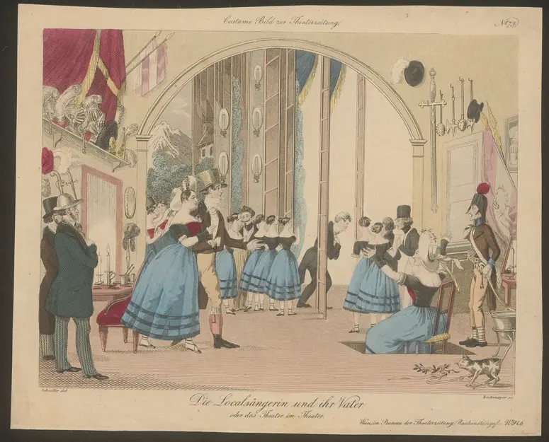 Die Localsängerin und ihr Vater oder Das Theater im Theater, Titel der Serie: Costume-Bild, Name der Zeitschrift: Wiener Theaterzeitung