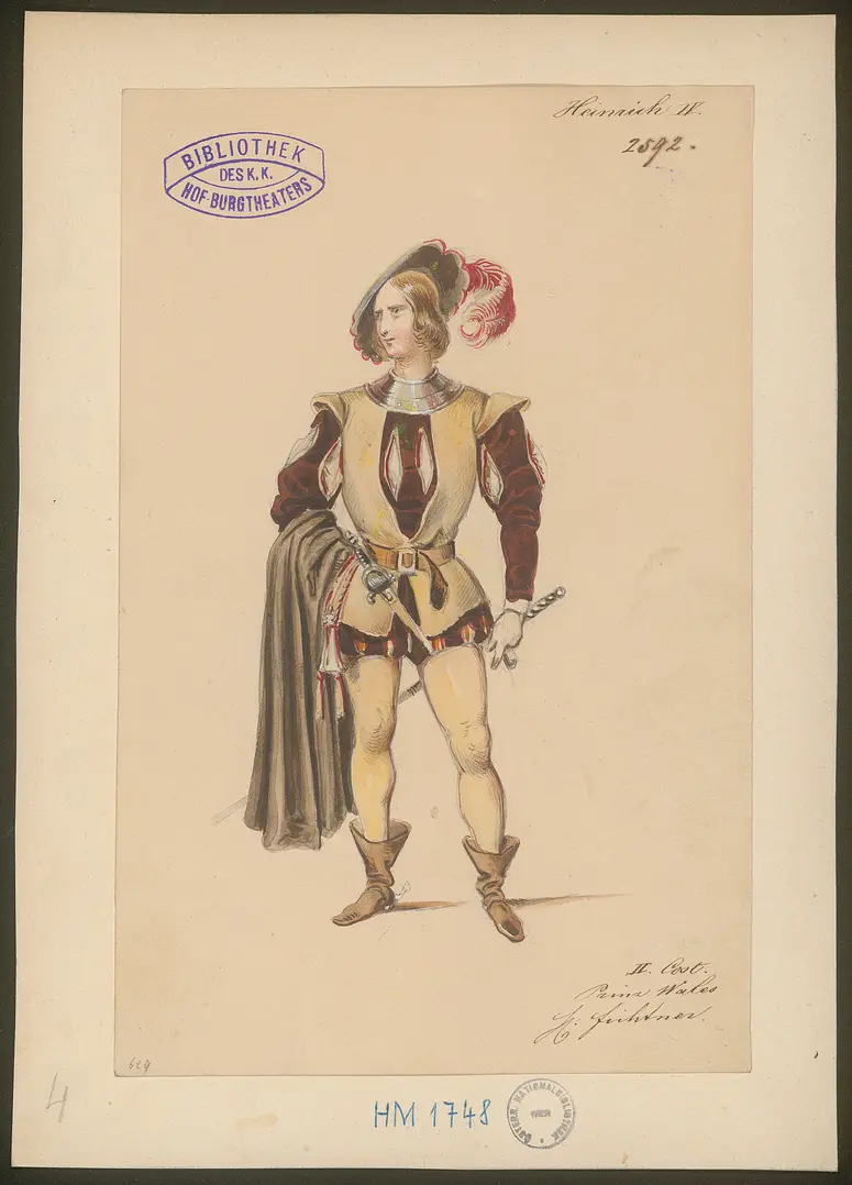 König Heinrich der Vierte, Suchtitel: Heinrich IV., Originaltitel: King Henry IV, Titel der Serie: Figurinen des k.k. Hof-Burgtheaters