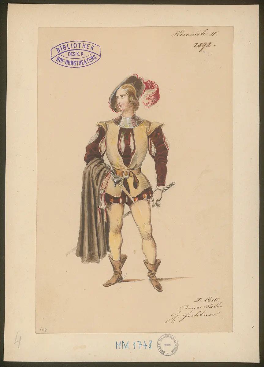 König Heinrich der Vierte, Suchtitel: Heinrich IV., Originaltitel: King Henry IV, Titel der Serie: Figurinen des k.k. Hof-Burgtheaters