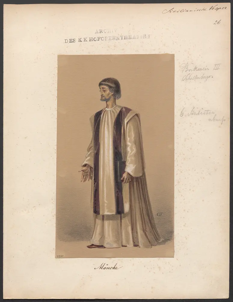 Die sizilianische Vesper, Originaltitel: Les vêpres siciliennes, Titel der Serie: Figurinen des k.k. Hofoperntheaters