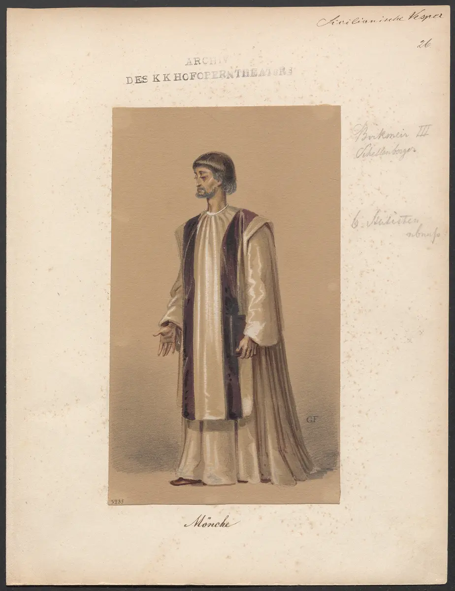Die sizilianische Vesper, Originaltitel: Les vêpres siciliennes, Titel der Serie: Figurinen des k.k. Hofoperntheaters