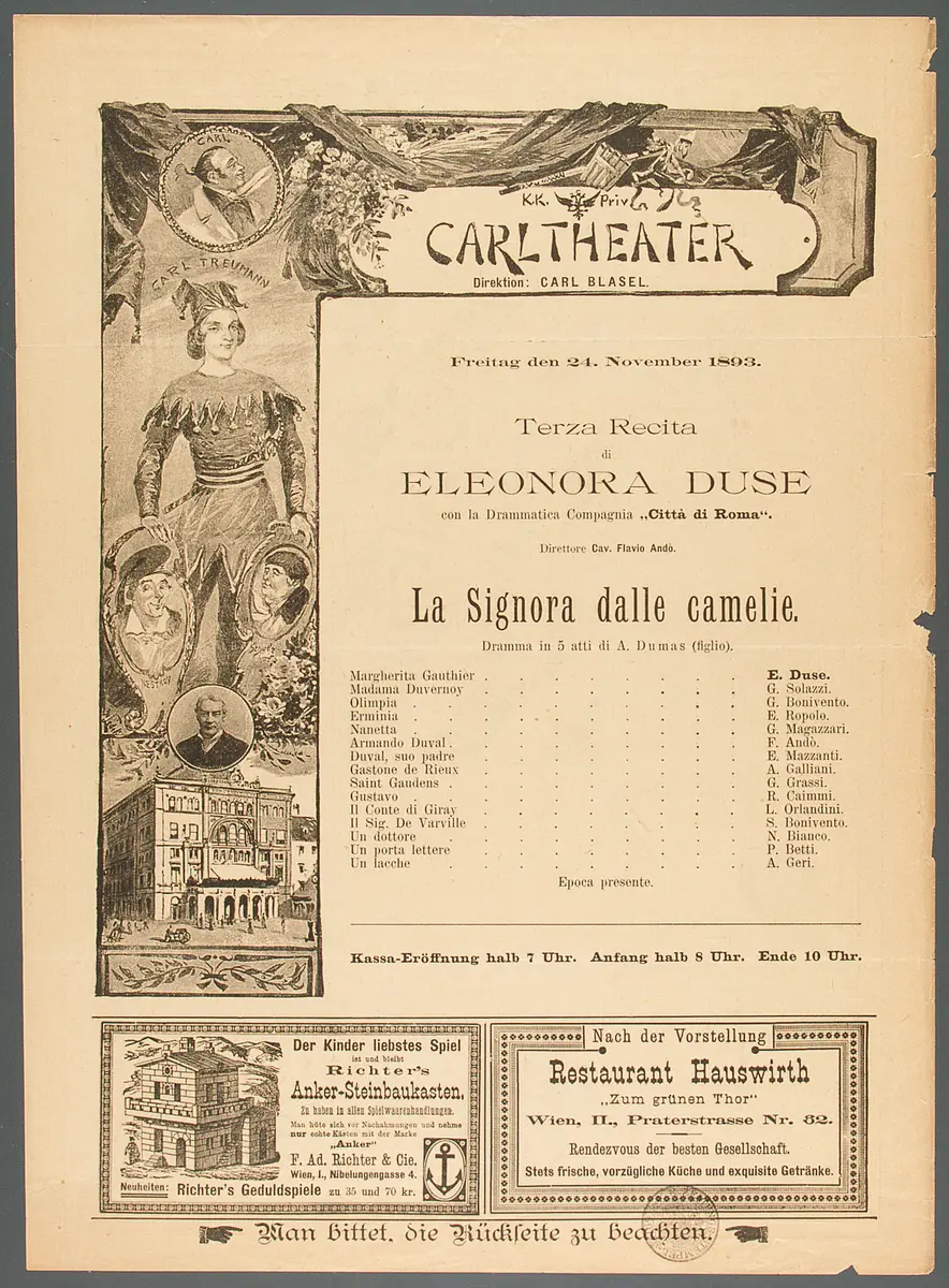Die Kameliendame, Titel in Vorlageform: La Signora dalle Camelie