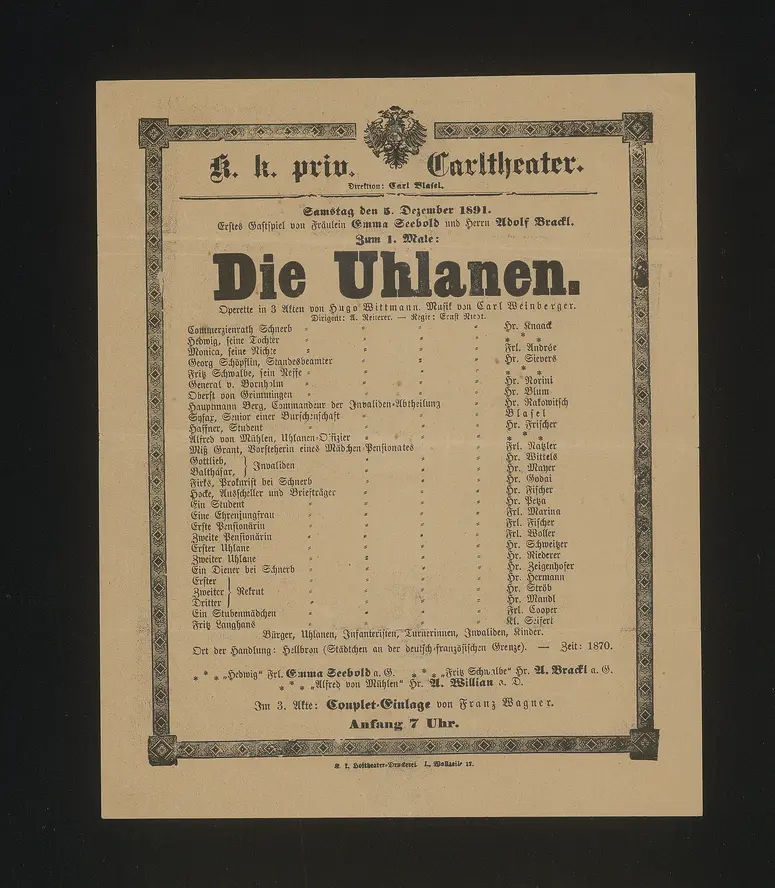 Die Uhlanen, Suchtitel: Die Ulanen