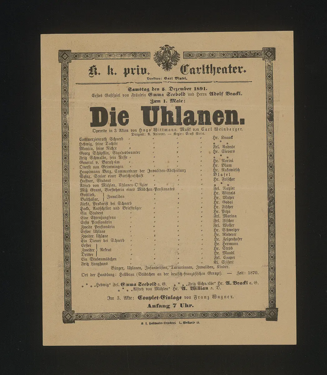Die Uhlanen, Suchtitel: Die Ulanen