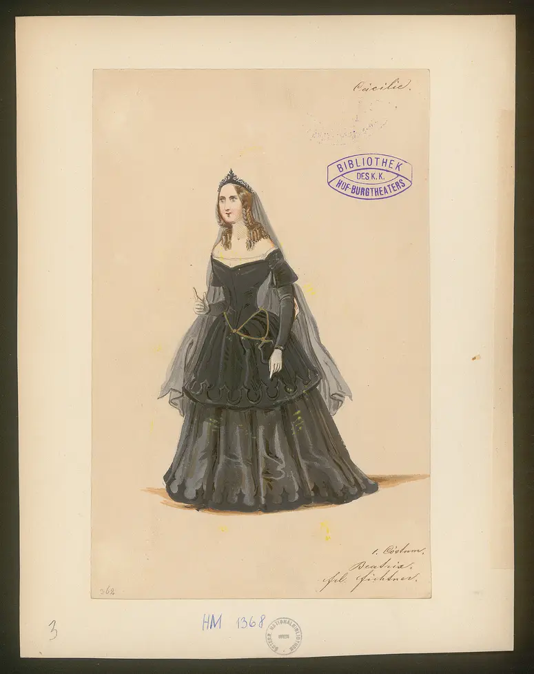 Cäcilia von Albano, Titel der Serie: Figurinen des k.k. Hof-Burgtheaters