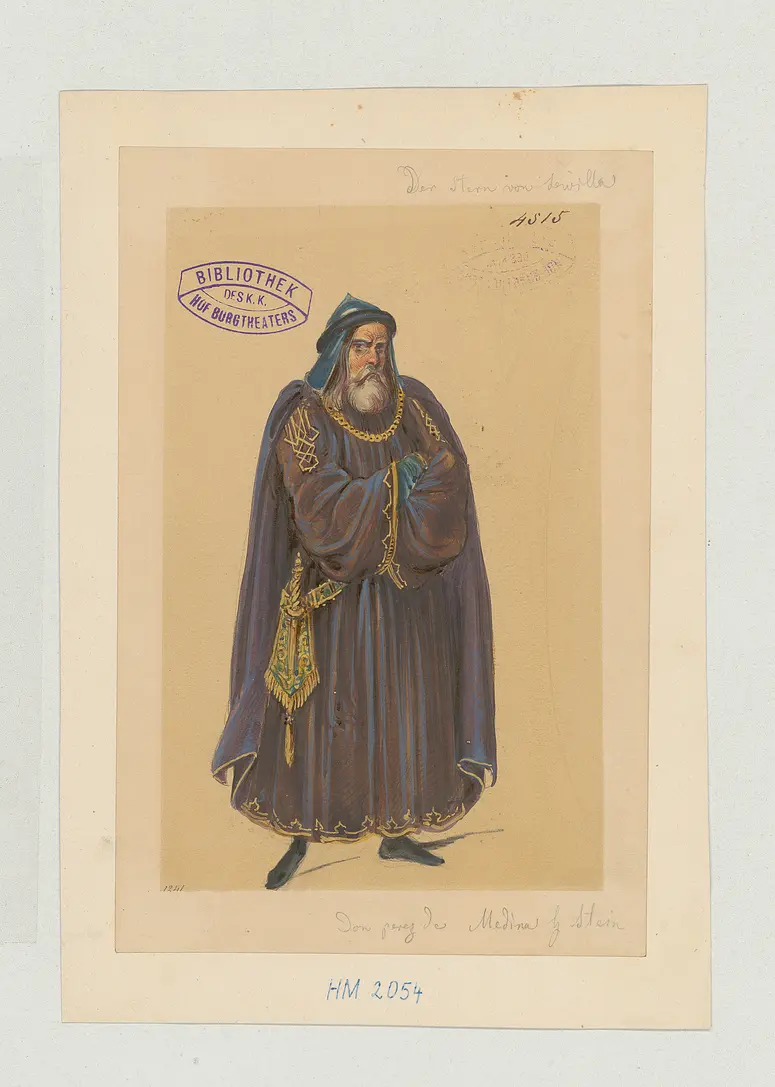 Der Stern von Sevilla, Originaltitel: La estrella de Sevilla, Titel der Serie: Figurinen des k.k. Hof-Burgtheaters