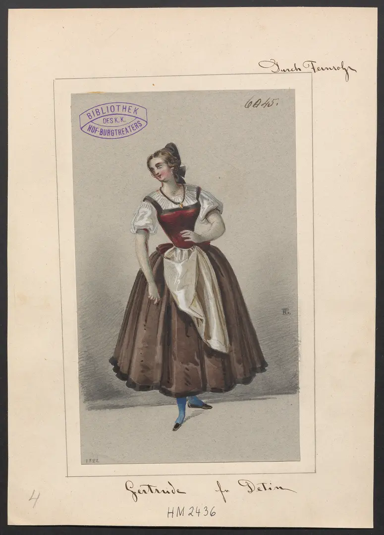 Durchs Fernrohr, Titel der Serie: Figurinen des k.k. Hof-Burgtheaters