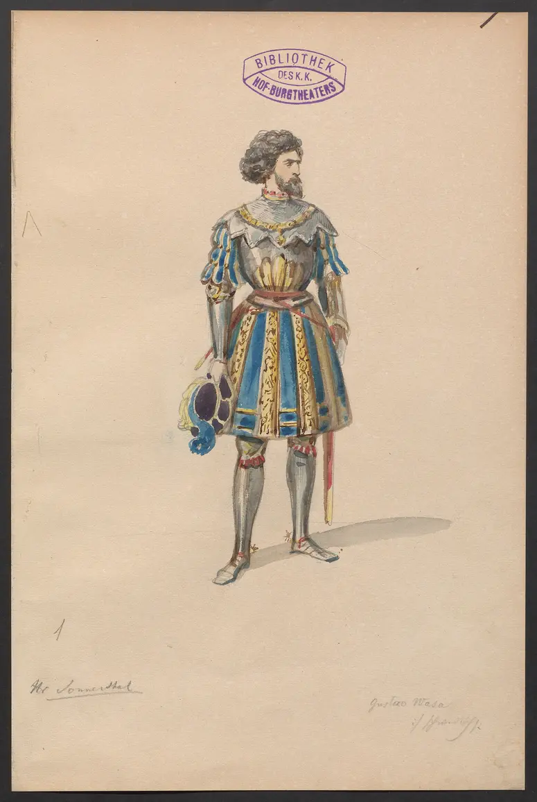 Gustav Wasa, oder Maske für Maske, Titel der Serie: Figurinen des k.k. Hof-Burgtheaters