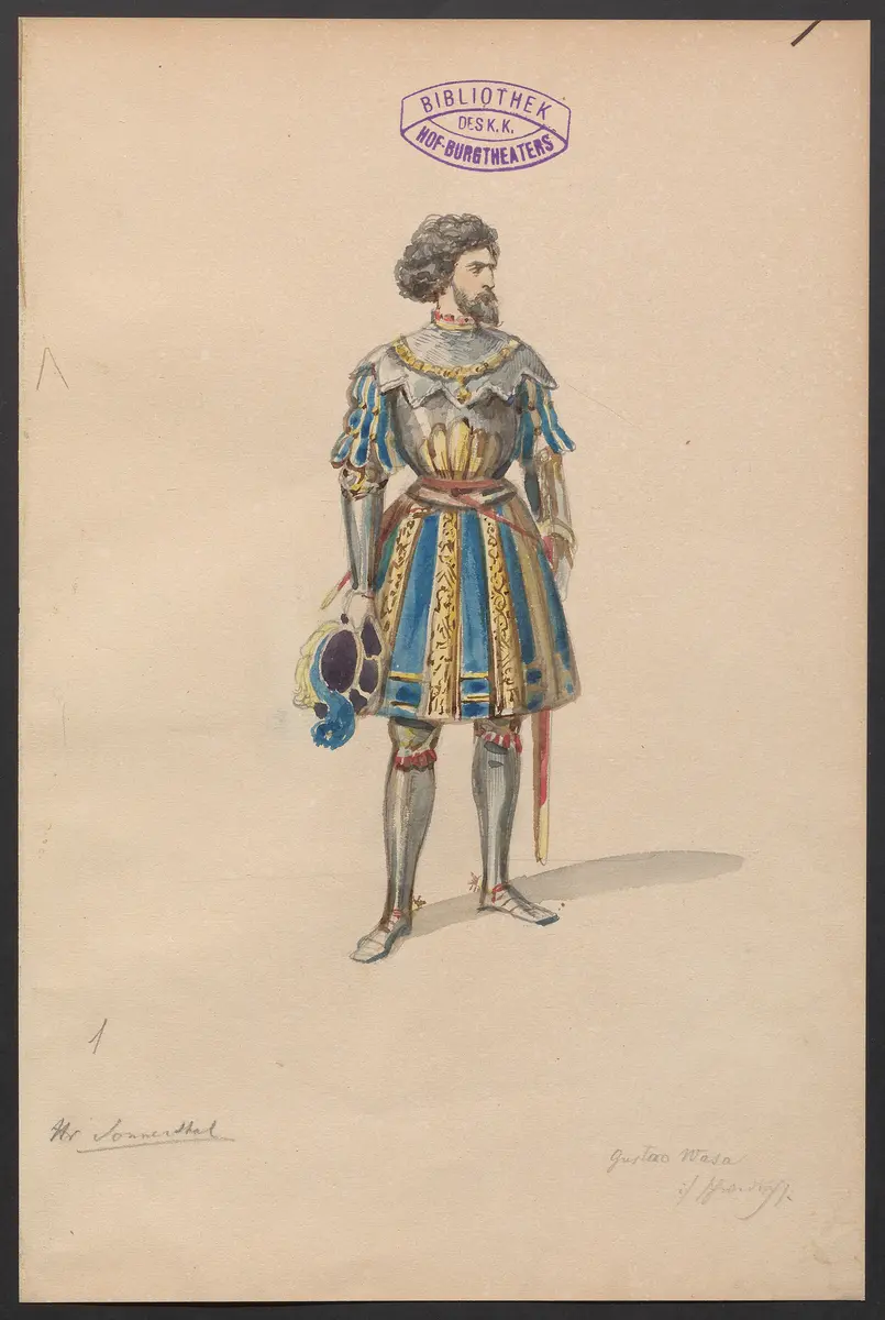 Gustav Wasa, oder Maske für Maske, Titel der Serie: Figurinen des k.k. Hof-Burgtheaters