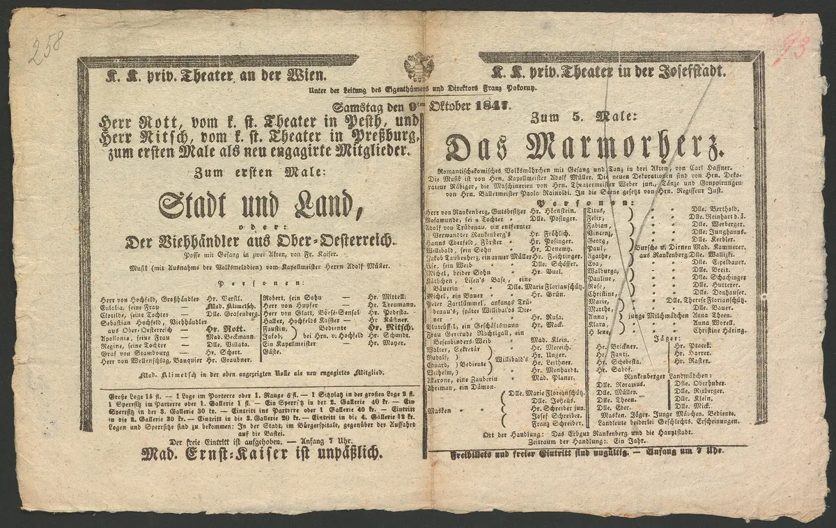 Stadt und Land, oder Der Viehhändler aus Ober-Österreich, Das Marmorherz