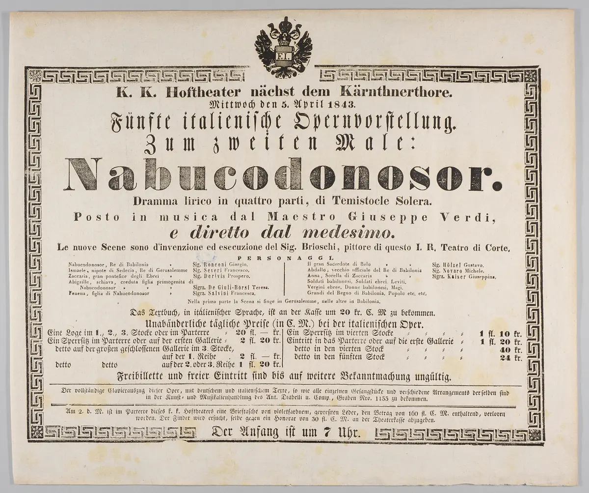 Nabucodonosor, Alternativtitel: Nabucco