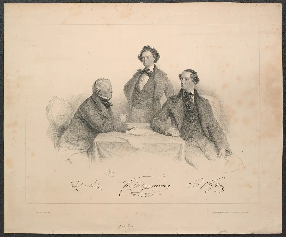 Wenzel Scholz, Carl Treumann und Johann Nestroy