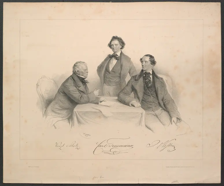Wenzel Scholz, Carl Treumann und Johann Nestroy