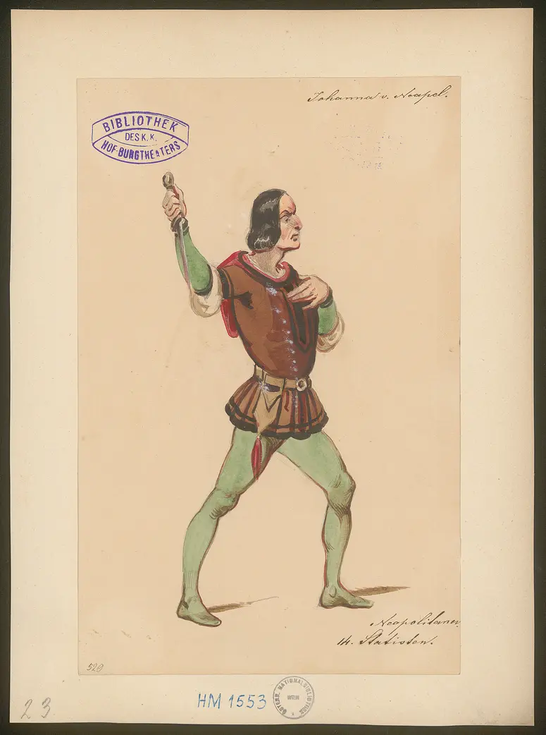 Johanna von Neapel, Titel der Serie: Figurinen des k.k. Hof-Burgtheaters