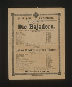 Die Bajadere, Auf der II. Galerie des Fürst-Theaters