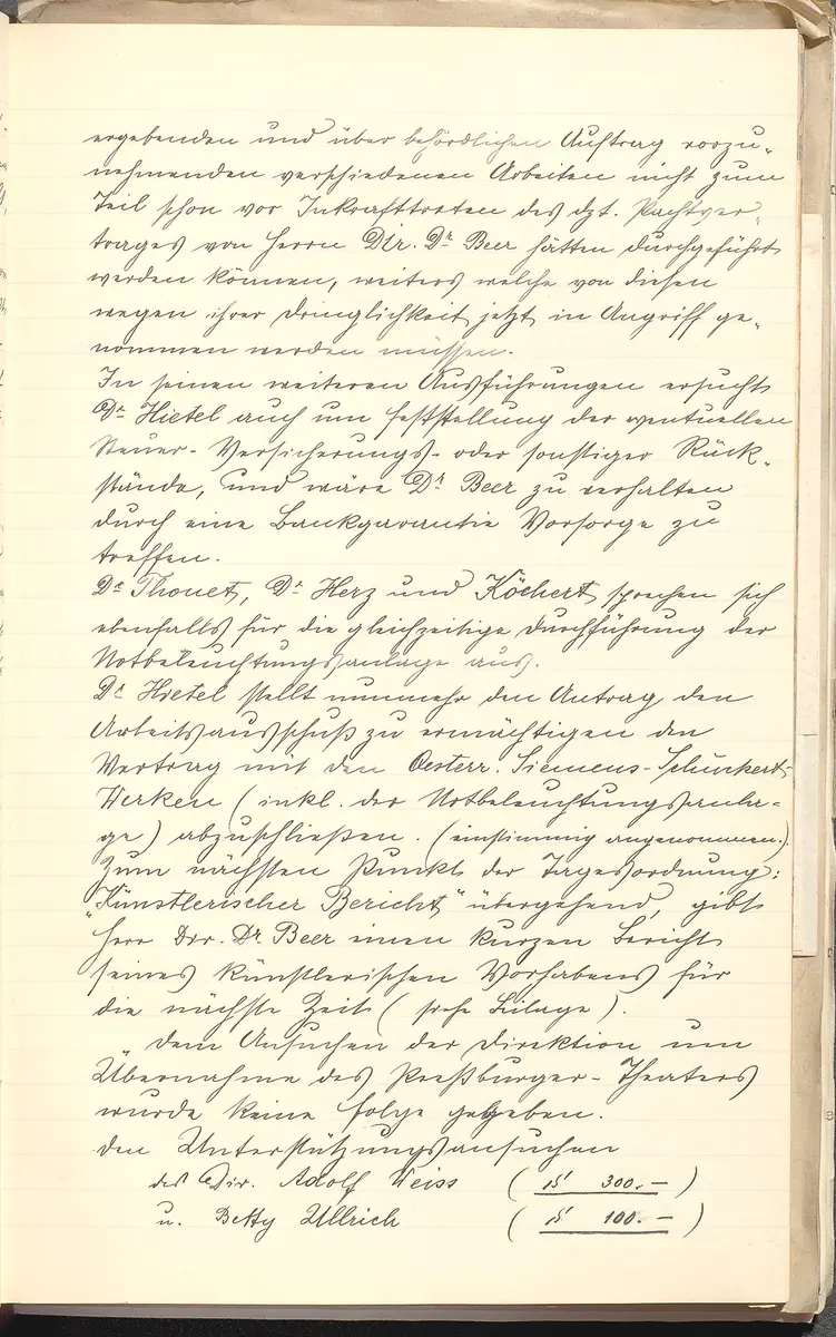 Protokolle der Ausschusssitzungen des Vereines des Deutschen Volkstheaters in Wien
