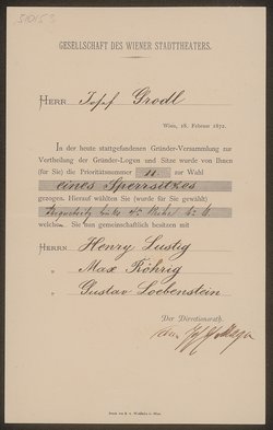 Wien, Stadttheater [I., Seilerstätte 9], Alternativtitel: Wien, Ronacher, Titel in Vorlageform: Das Stadt-Theater