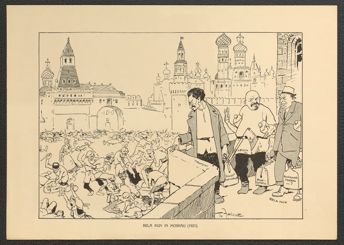 Bela Kun in Moskau. (1921), Titel der Serie: Theo Zasche's Lachendes Wien