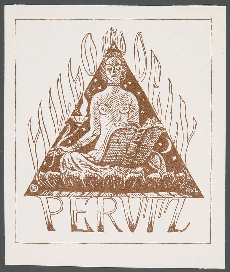 Exlibris Hugo Perutz und Adele Perutz, Titel in Vorlageform: Exlibris Hugo und Dely Perutz
