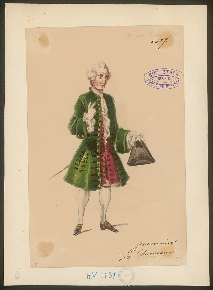 Wie man Häuser baut, Titel der Serie: Figurinen des k.k. Hof-Burgtheaters