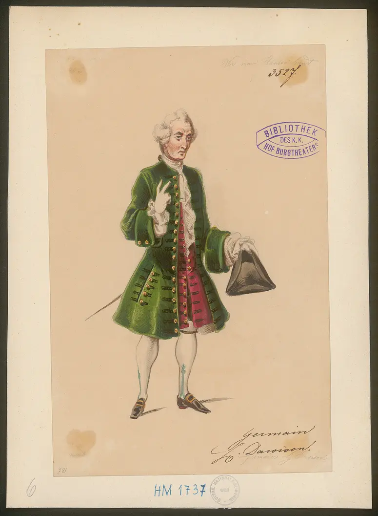 Wie man Häuser baut, Titel der Serie: Figurinen des k.k. Hof-Burgtheaters