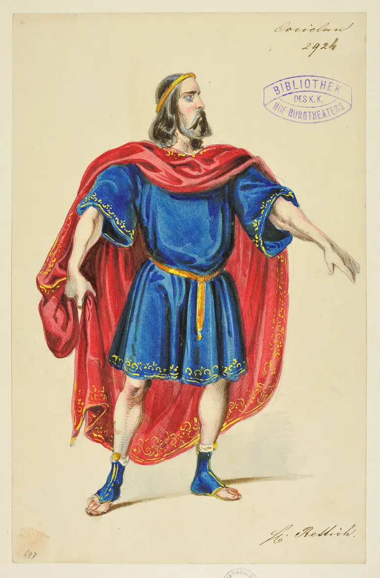 Coriolanus, Titel der Serie: Figurinen des k.k. Hof-Burgtheaters