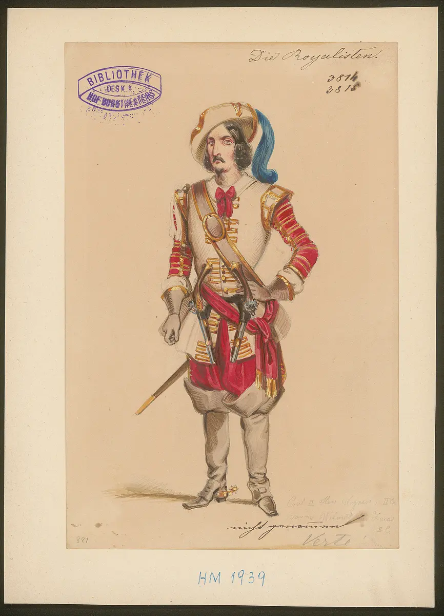 Die Royalisten, oder Cromwell - General, Titel der Serie: Figurinen des k.k. Hof-Burgtheaters