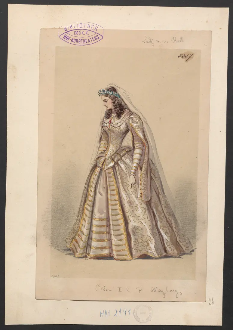Die Lady von Worsley-Hall, Titel der Serie: Figurinen des k.k. Hof-Burgtheaters