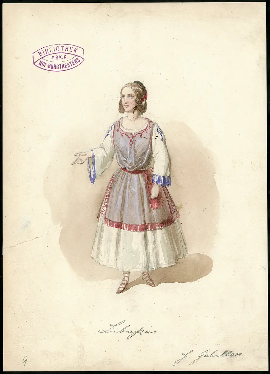 Libussa, Titel der Serie: Figurinen des k.k. Hof-Burgtheaters