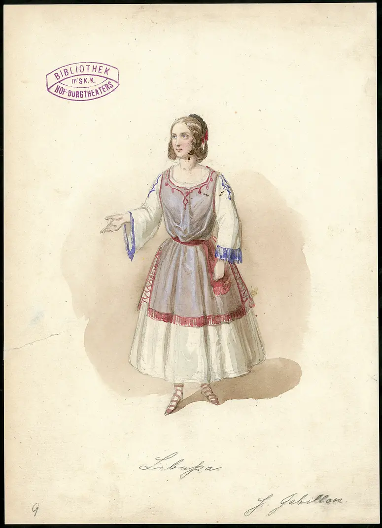 Libussa, Titel der Serie: Figurinen des k.k. Hof-Burgtheaters