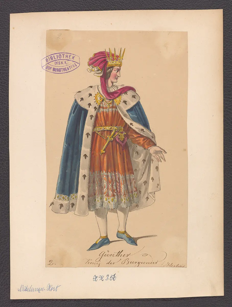 Der Nibelungenhort, Titel der Serie: Figurinen des k.k. Hof-Burgtheaters