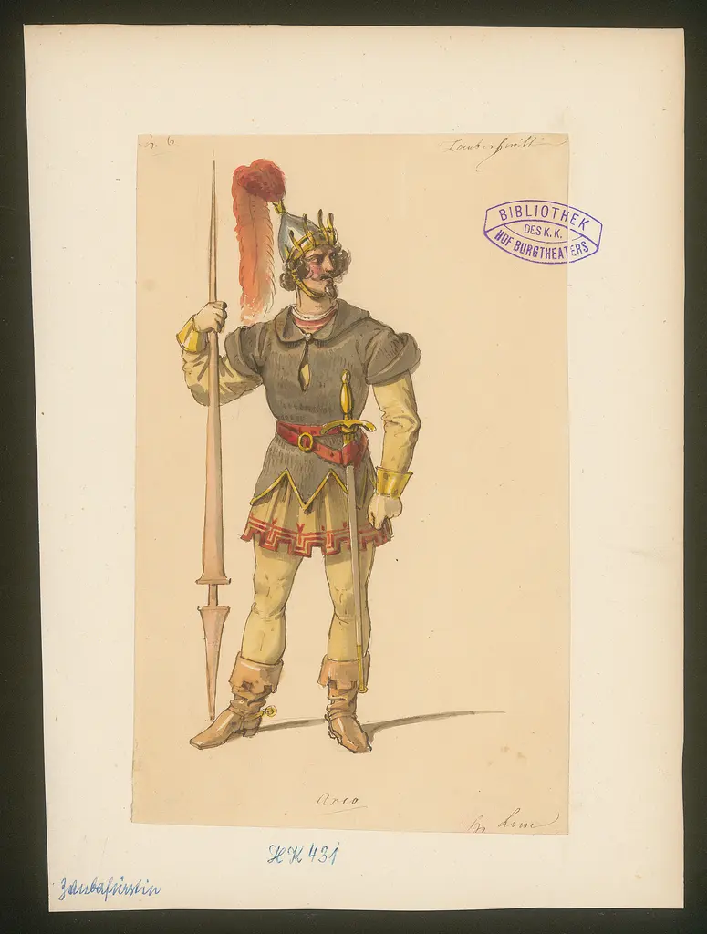 Die Zauberfürstin, Originaltitel: Der Fürst und der Minnesänger, oder das Zaubertal, Titel der Serie: Figurinen des k.k. Hof-Burgtheaters