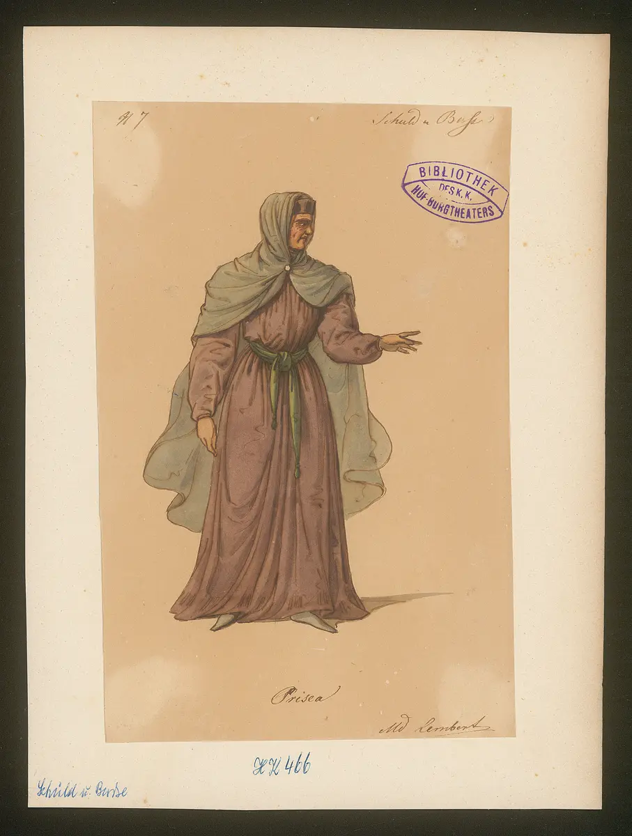 Schuld und Buße, Originaltitel: Genovefa, Titel der Serie: Figurinen des k.k. Hof-Burgtheaters