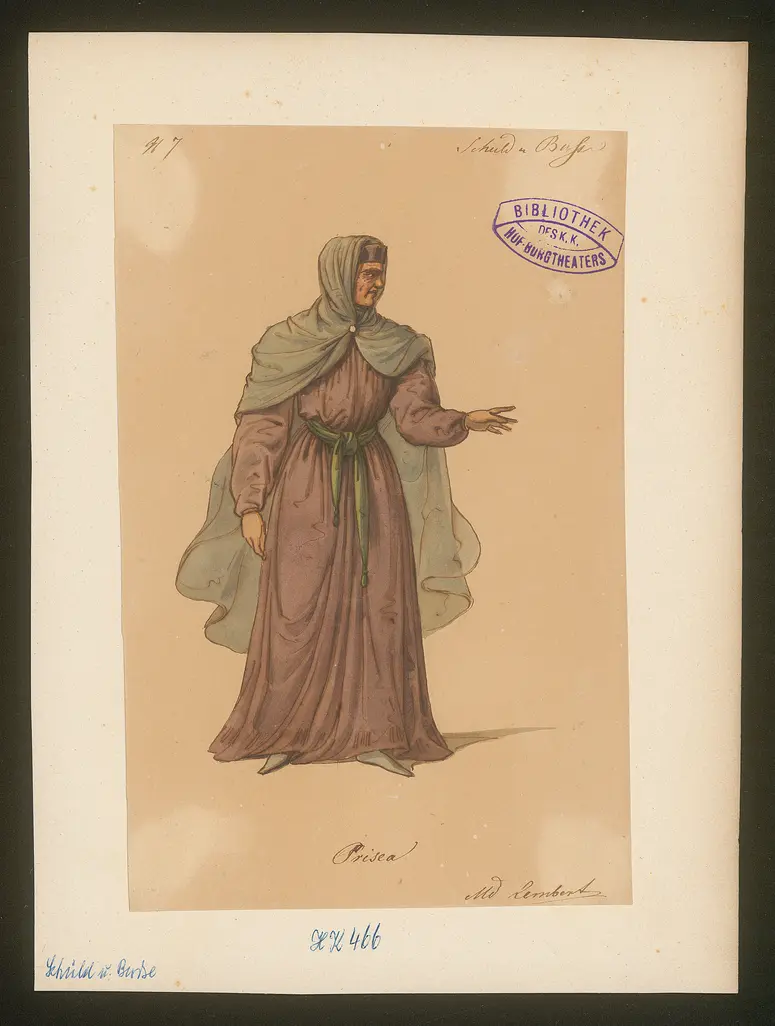 Schuld und Buße, Originaltitel: Genovefa, Titel der Serie: Figurinen des k.k. Hof-Burgtheaters