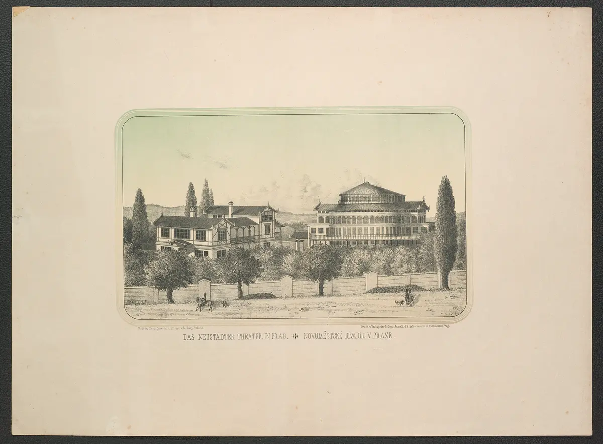 Prag, Neustädter Theater, Titel in Vorlageform: Das Neustädter Theater in Prag / Novoměstské divadlo v Praze
