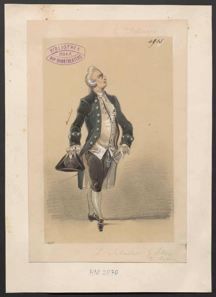Charlotte Ackermann, Titel der Serie: Figurinen des k.k. Hof-Burgtheaters