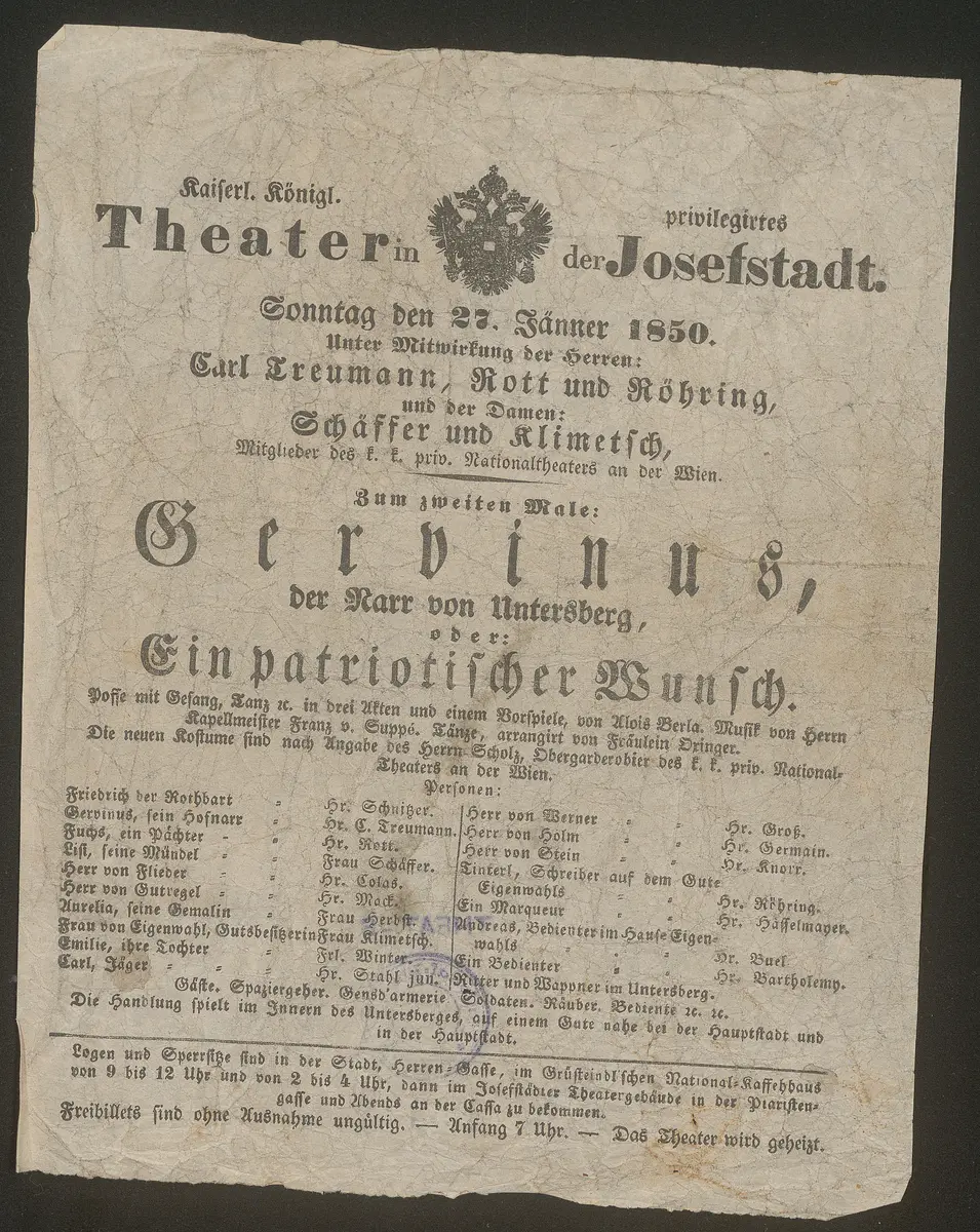 Gervinus der Narr vom Untersberg oder Ein patriotischer Wunsch