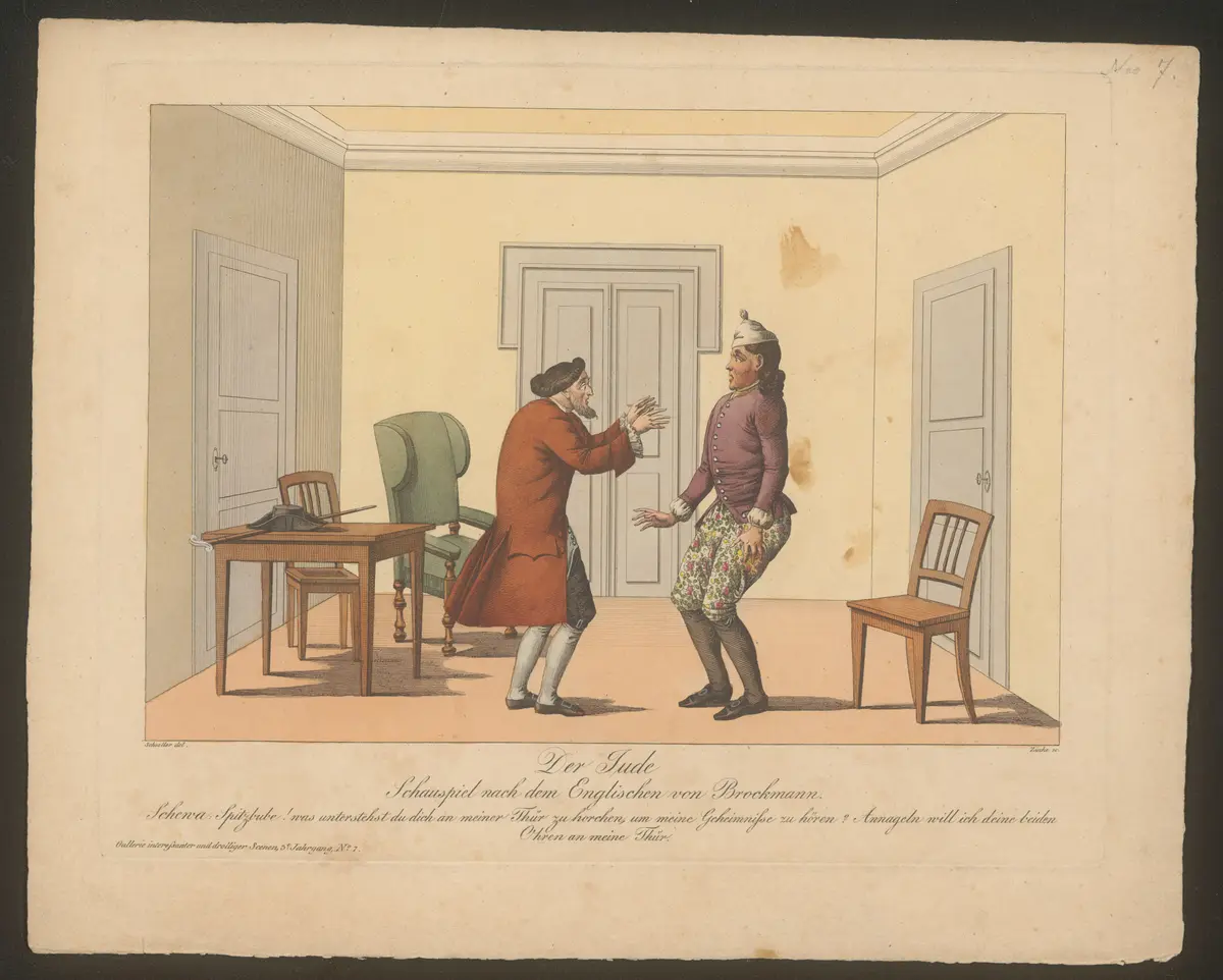 Der Jude, Titel der Serie: Gallerie interessanter und drolliger Scenen, Name der Zeitschrift: Wiener Theaterzeitung