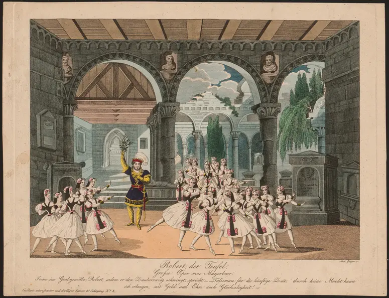 Robert, der Teufel, Alternativtitel: Robert der Teufel, Titel der Serie: Gallerie interessanter und drolliger Scenen, Name der Zeitschrift: Wiener Theaterzeitung