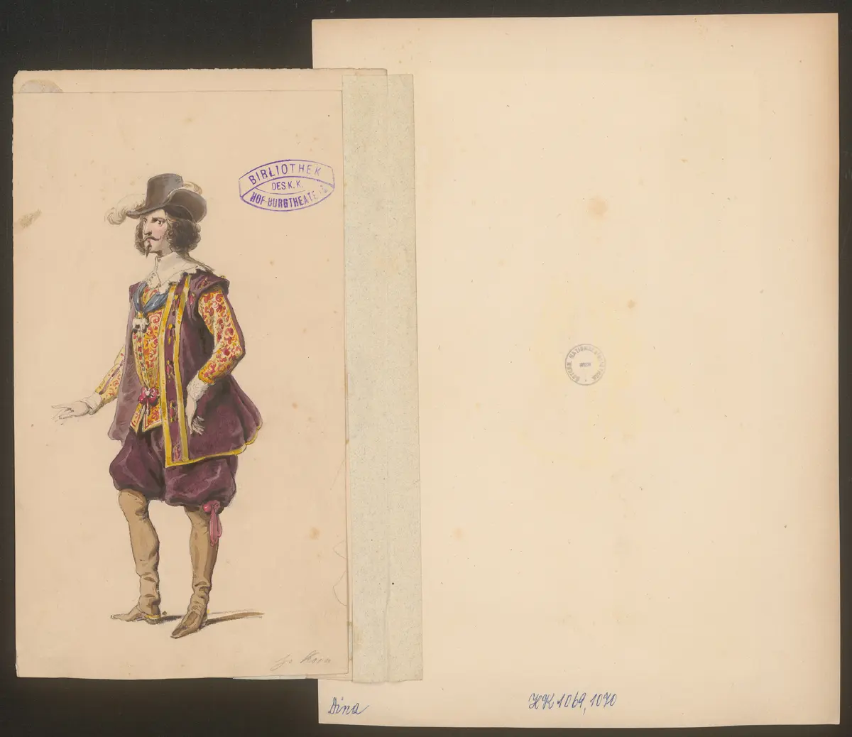 Dina, Titel der Serie: Figurinen des k.k. Hof-Burgtheaters