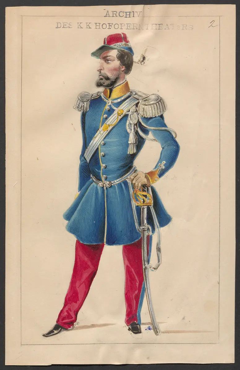Il marito e l'amante, Titel der Serie: Figurinen des k.k. Hofoperntheaters