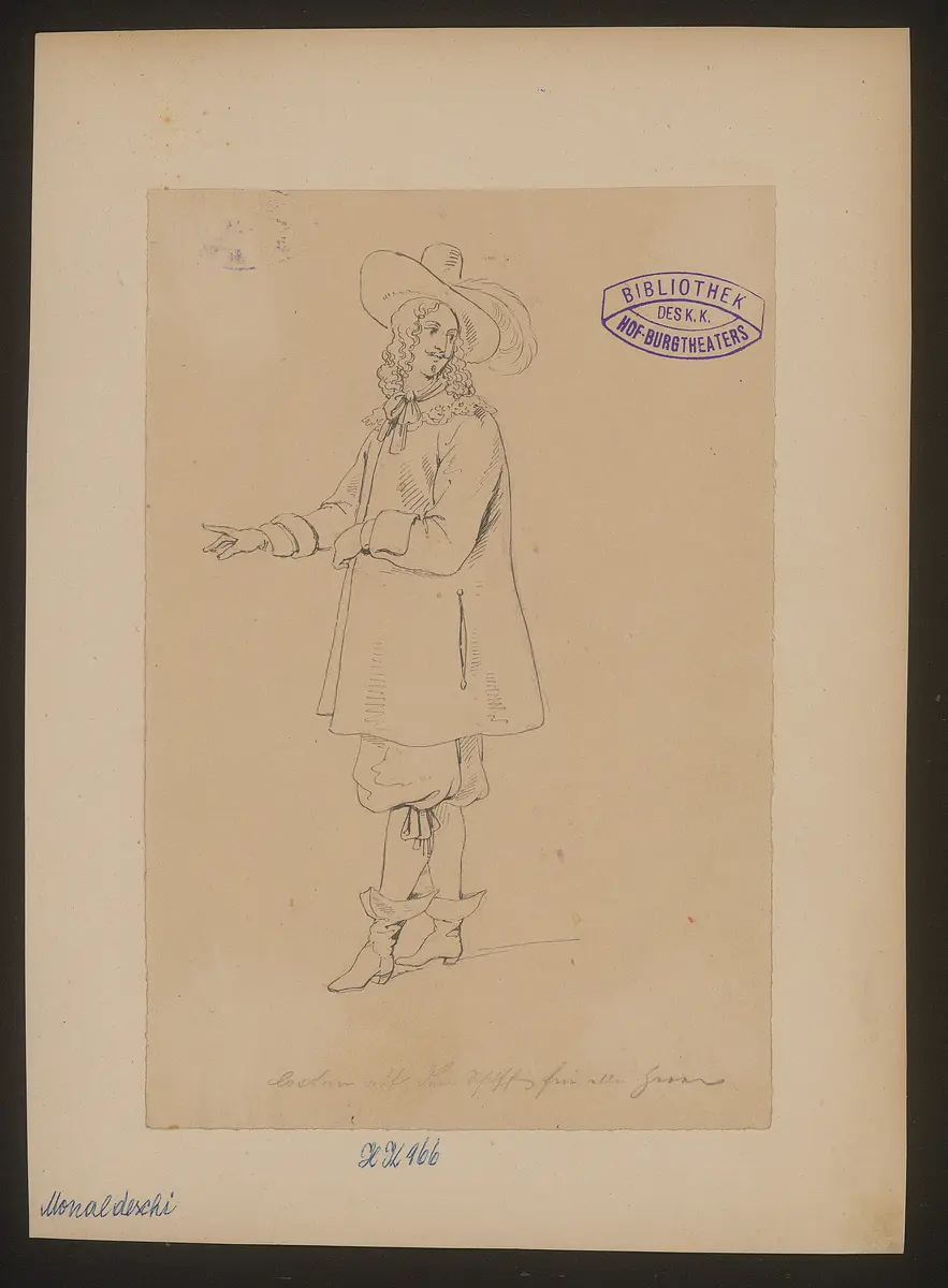 Monaldeschi, Titel der Serie: Figurinen des k.k. Hof-Burgtheaters